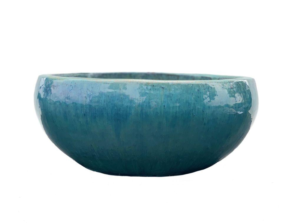 Image of a light blue low bowl