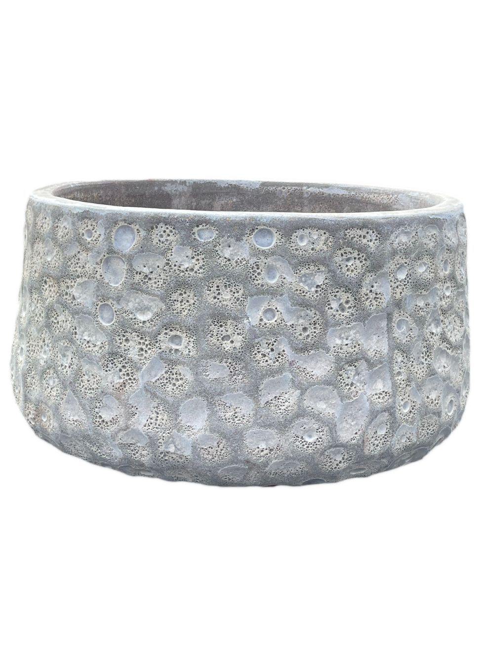 Seafoam White Ceramic Low Dimple Bowl | Ten Thousand Pots