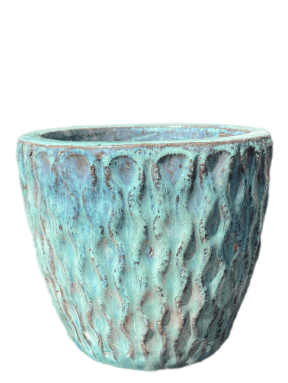 Aqua Ceramic Wavy Planter | Ten Thousand Pots
