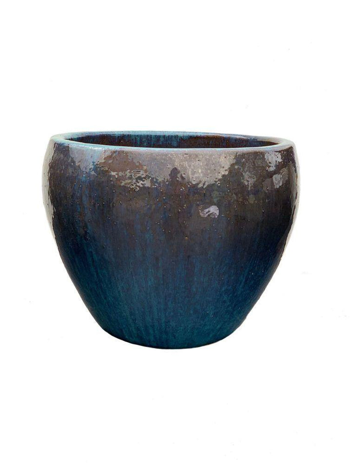 Cobalt Blue Ceramic Globe Planter | Ten Thousand Pots