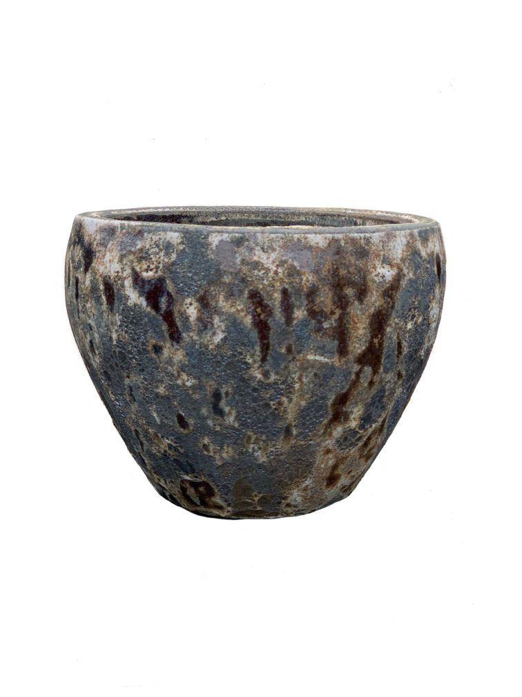 Seafoam Brown Ceramic Globe Planter | Ten Thousand Pots