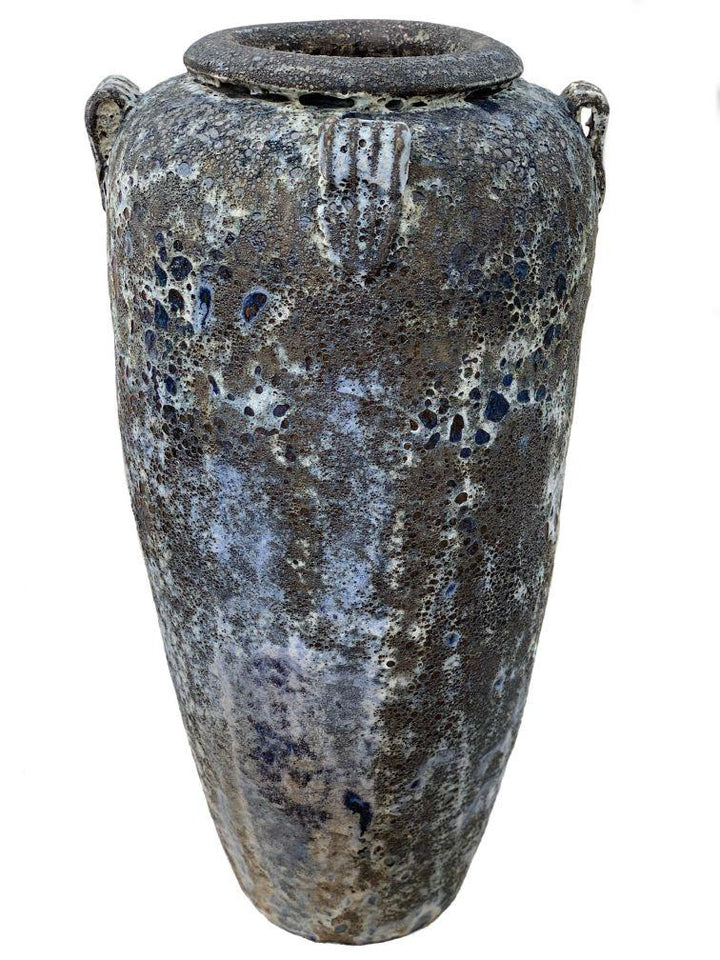 Seafoam Blue Ceramic Temple Jar With Handles | Ten Thousand Pots