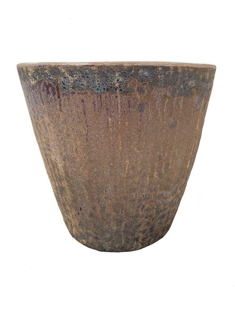 Seafoam Brown Ceramic Cone Planter | Ten Thousand Pots