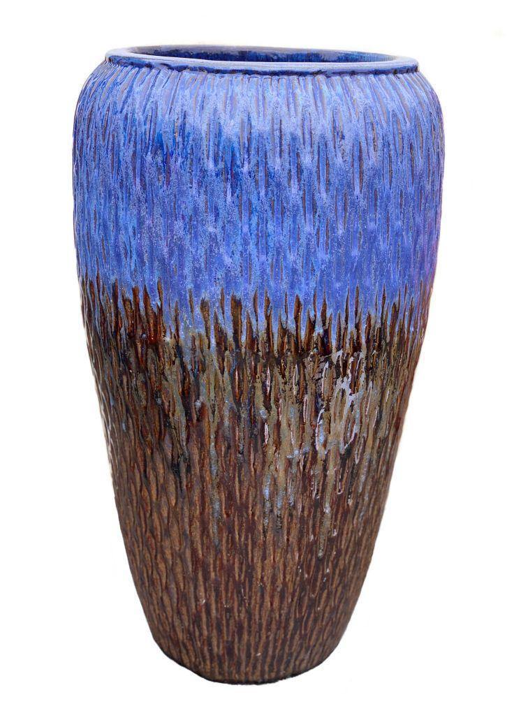 Blue Brown Dropped Rain Ceramic Planter | Ten Thousand Pots