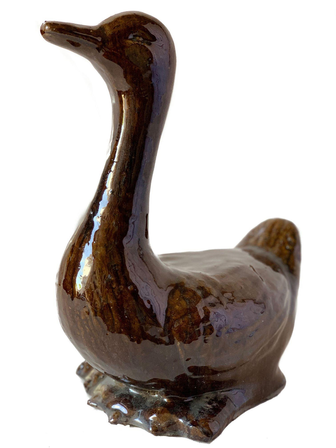 Snow Brown Ceramic Duck Accent | Ten Thousand Pots