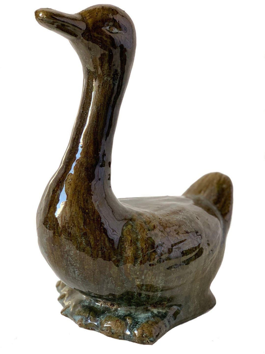 Moss Green Ceramic Duck Accent | Ten Thousand Pots