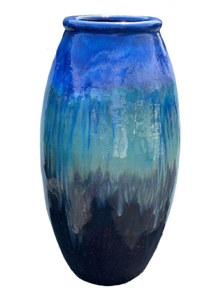 Blue aqua Brown Ceramic Toggle Pot with Lip | Ten Thousand Pots