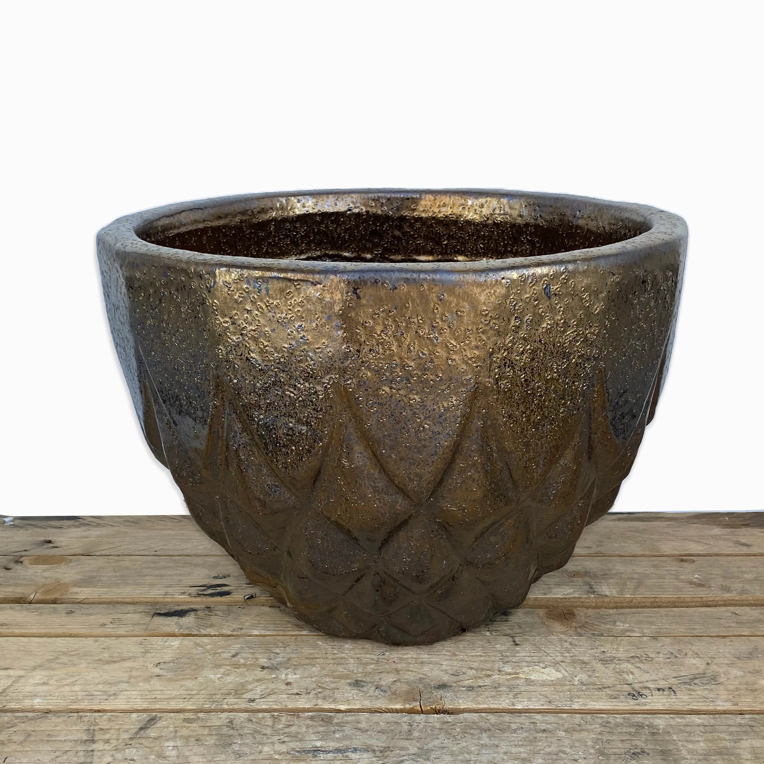 18K Gold Ceramic Pineapple Bowl