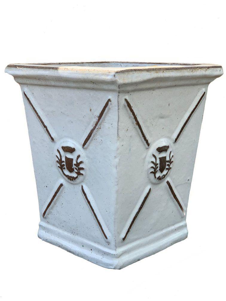 Antique White Antibes Square Ceramic Pot - Ten Thousand Pots