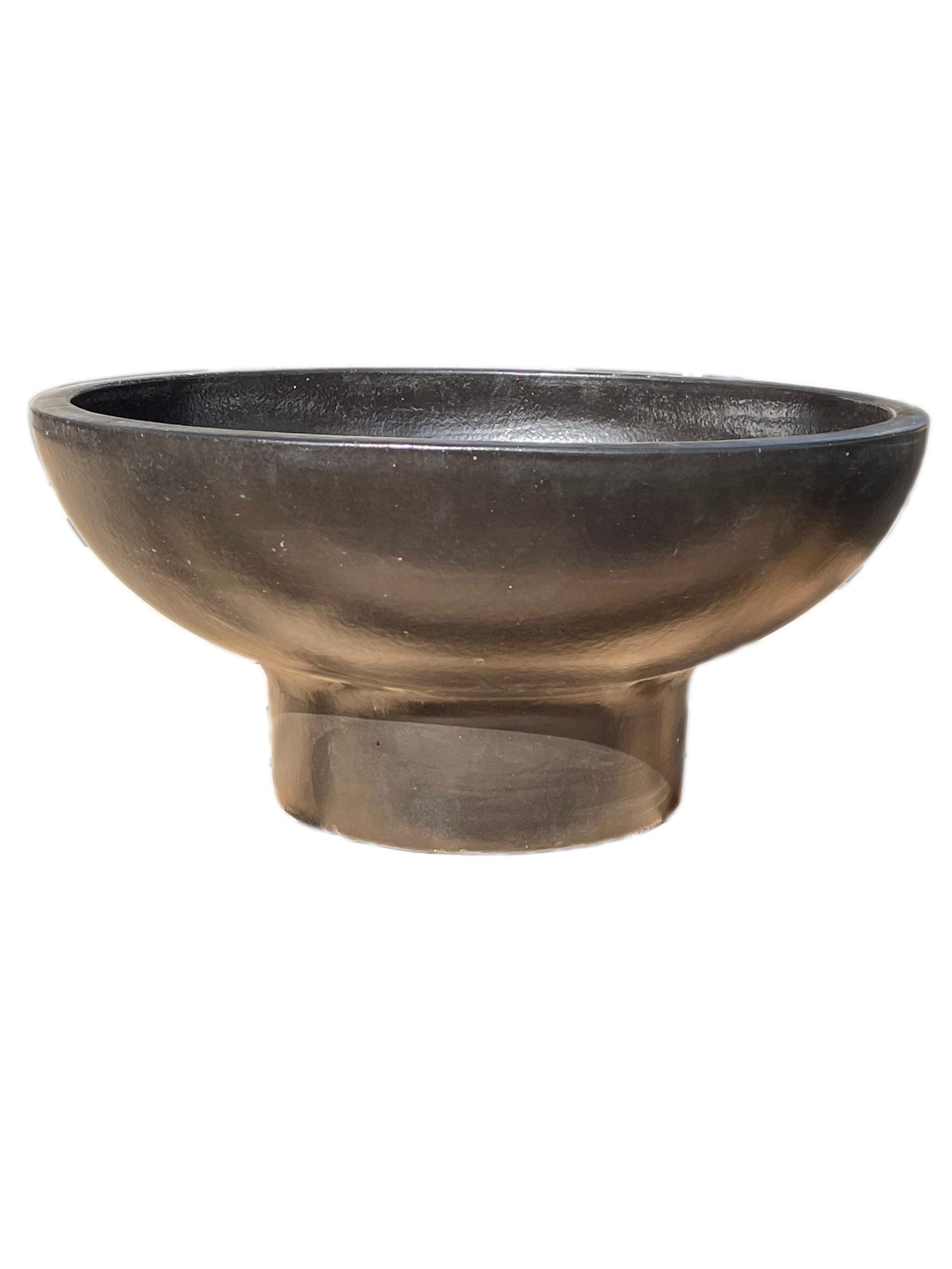 Matte Black Short Contemporary Ceramic Planter | Ten Thousand Pots