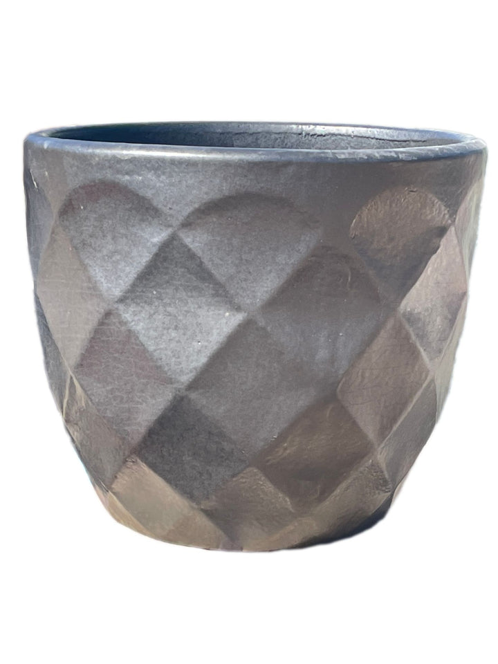Matte Black Ceramic Geometric Planter | Ten Thousand Pots