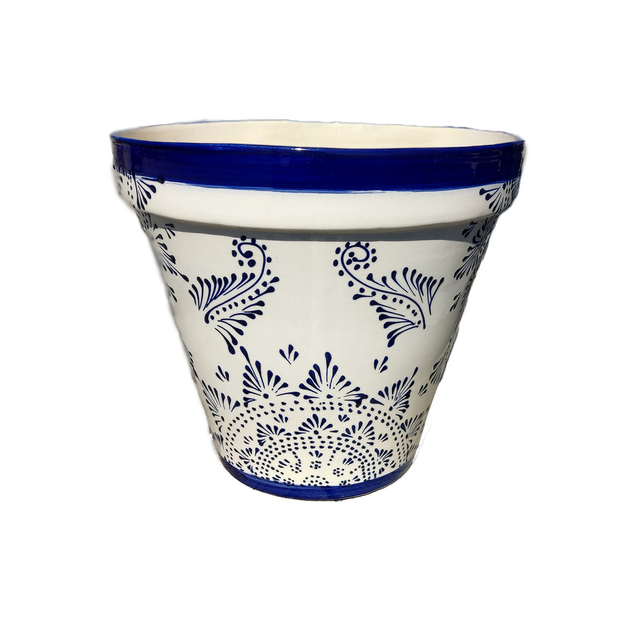Blue Mandala Talavera Flower Pot | Ten Thousand Pots