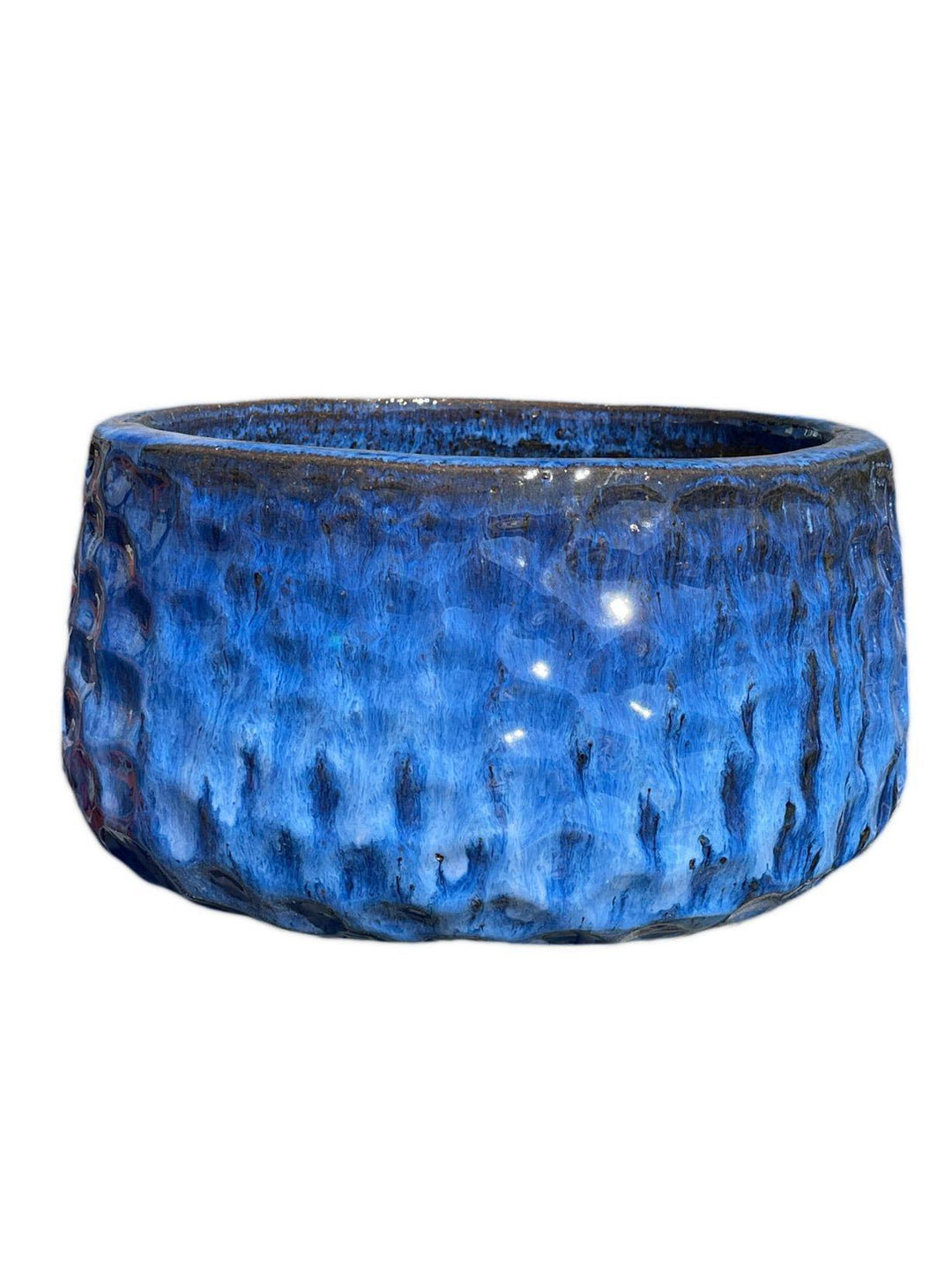 Cobalt Blue Ceramic Low Dimple Bowl | Ten Thousand Pots