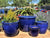 Blue Double Rim Ceramic Planter