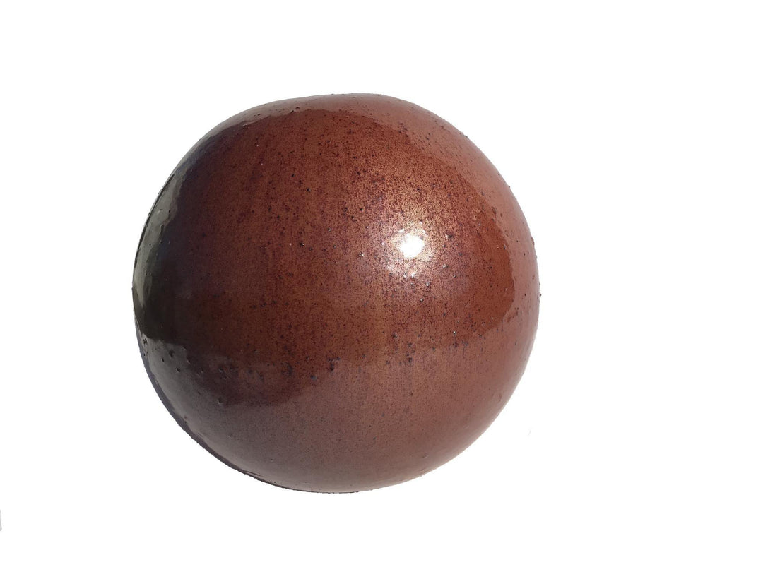 Copper Red Ceramic Garden Sphere