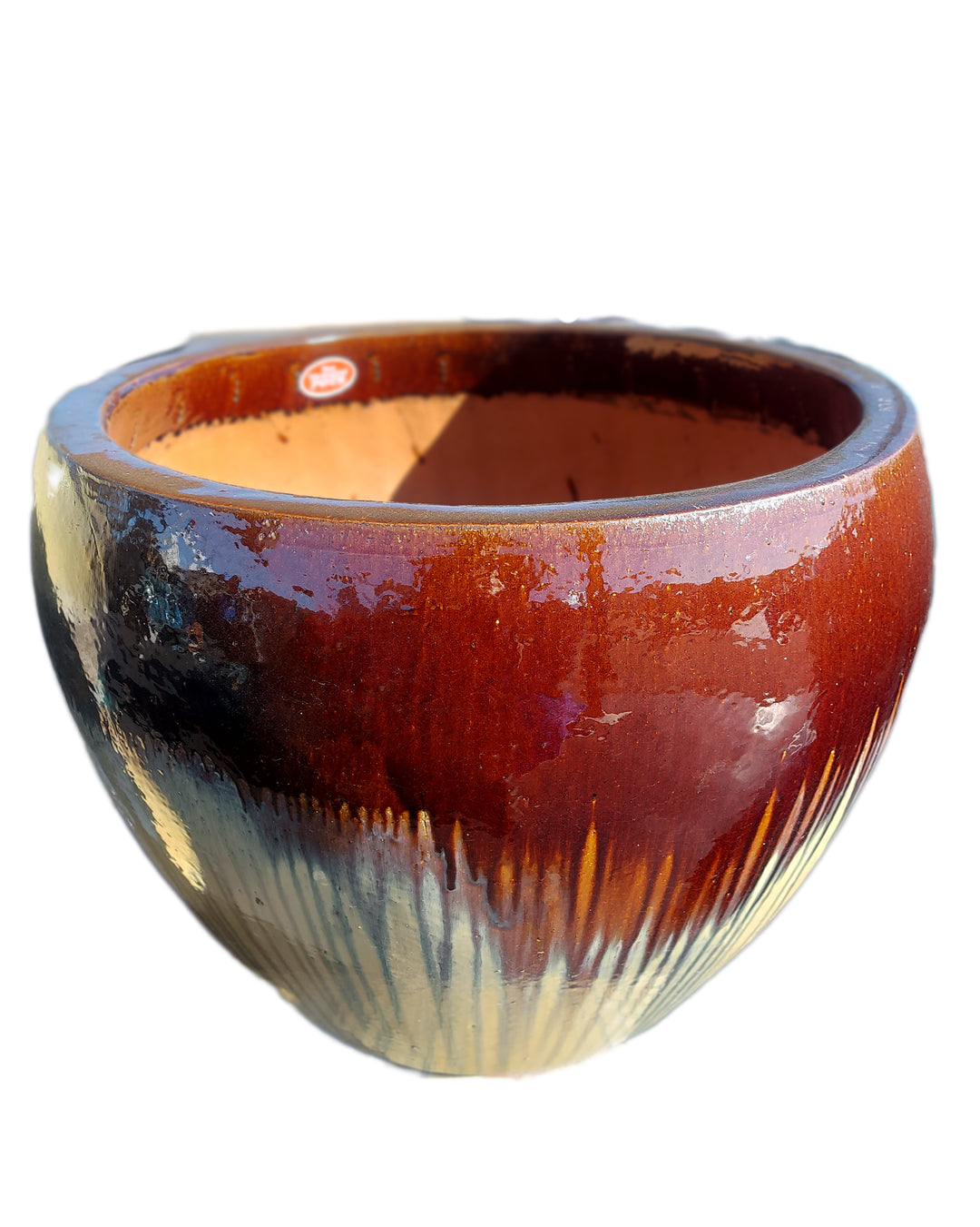 Brown Honey Ceramic Globe Planter | Ten Thousand Pots