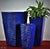 Dark Blue Horizontal Line Ceramic Square Planter