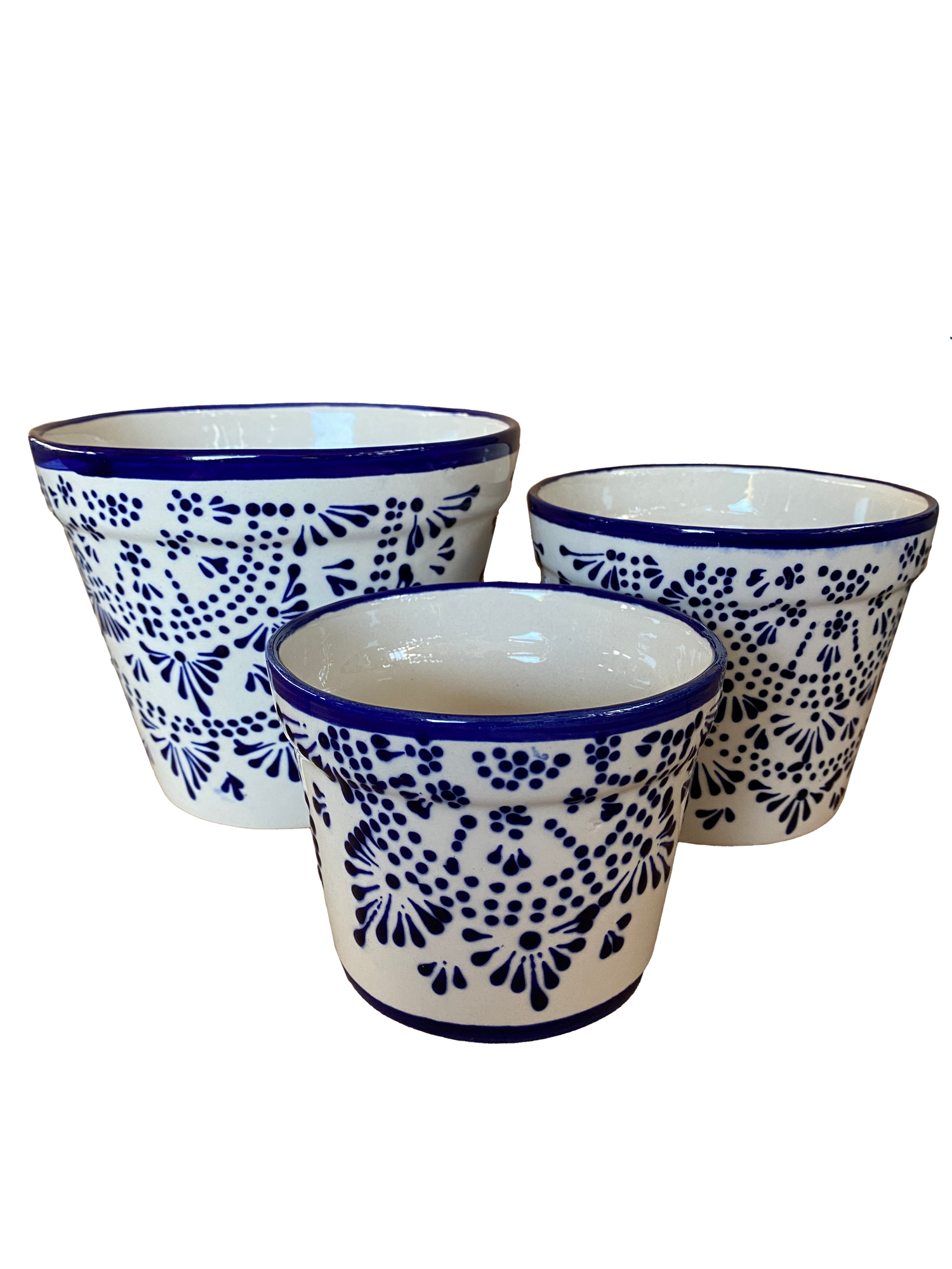 Multisize Blue Mandala Talavera Flower Pot | Ten Thousand Pots