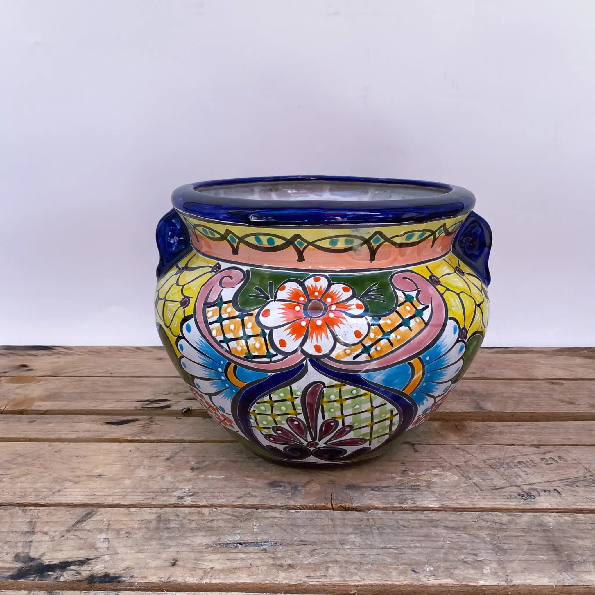 Multicolor Talavera Chata | Ten Thousand Pots - blue