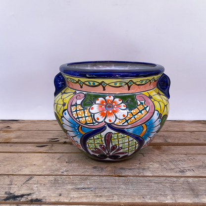 Multicolor Talavera Chata | Ten Thousand Pots - blue