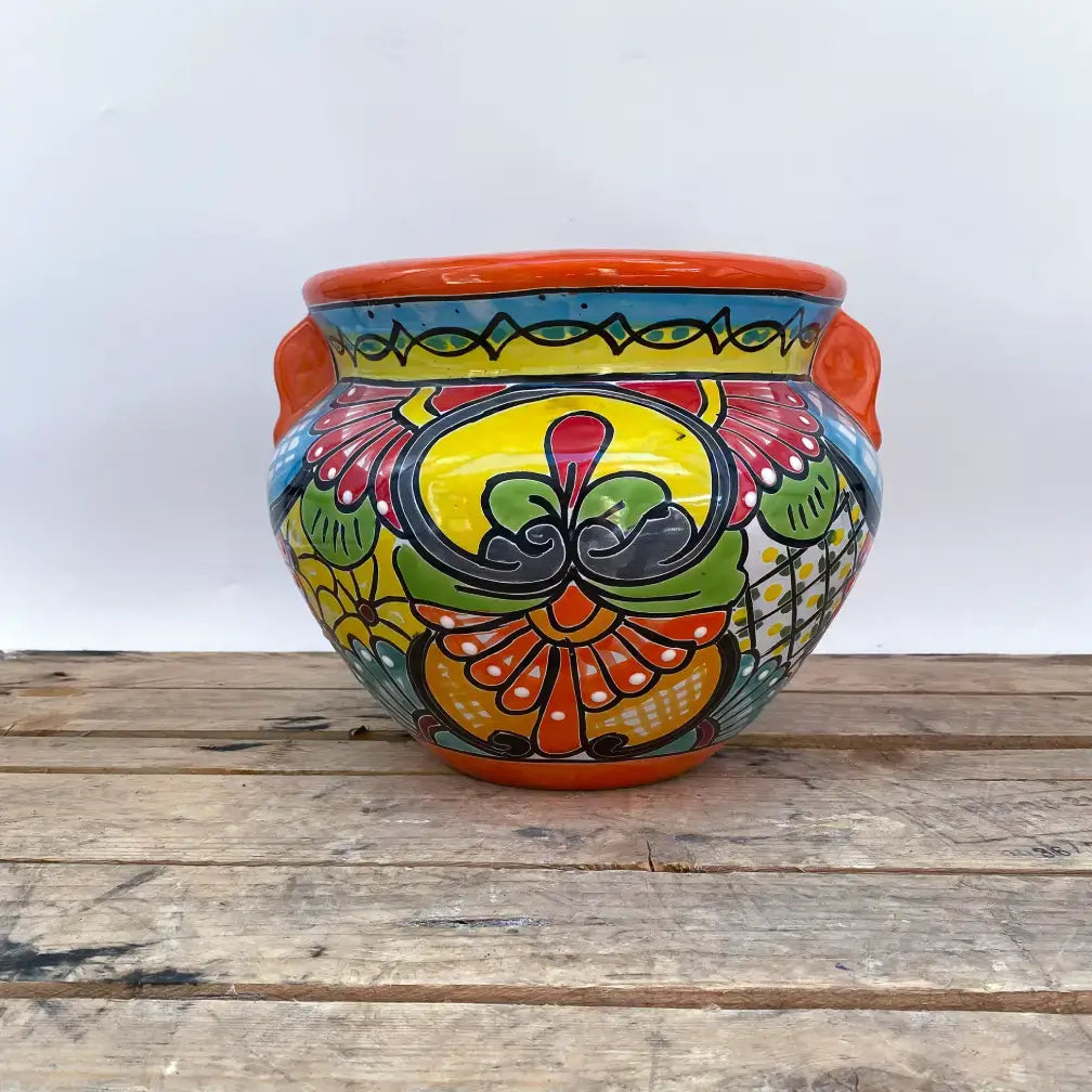 Multicolor Talavera Chata Orange | Ten Thousand Pots