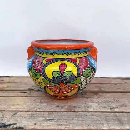 Multicolor Talavera Chata | Ten Thousand Pots - orange