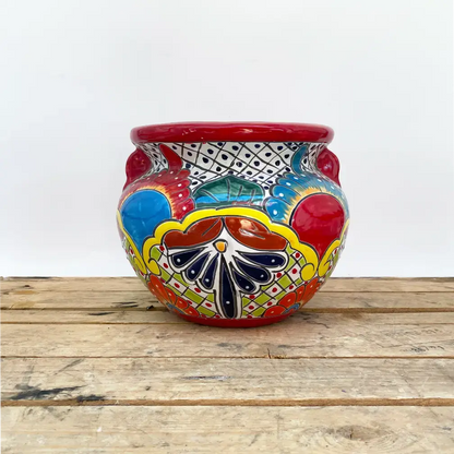 Multicolor Talavera Chata | Ten Thousand Pots - red 2