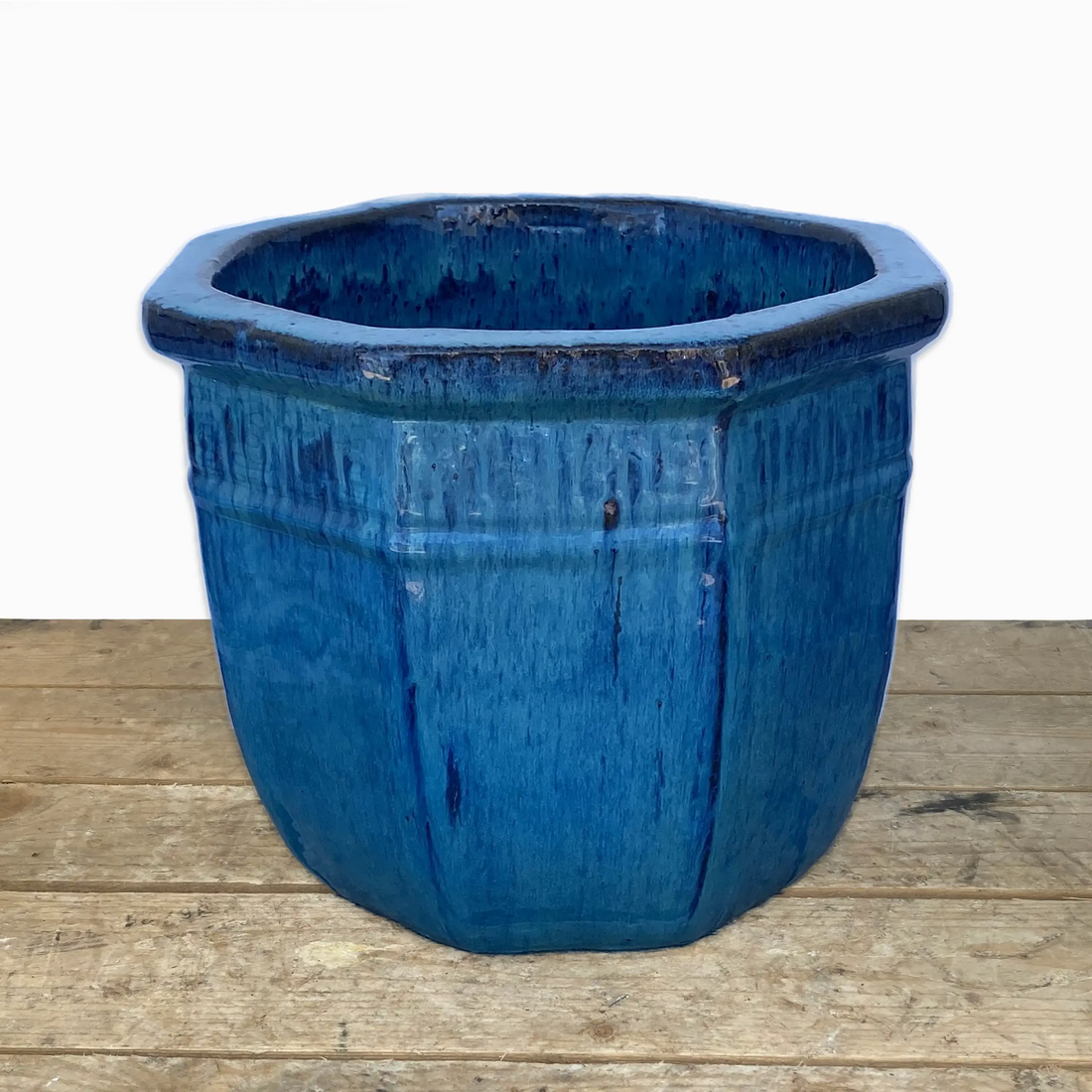 Antique Marble Green Ceramic Octagon Planter - Ten Thousand Pots 2