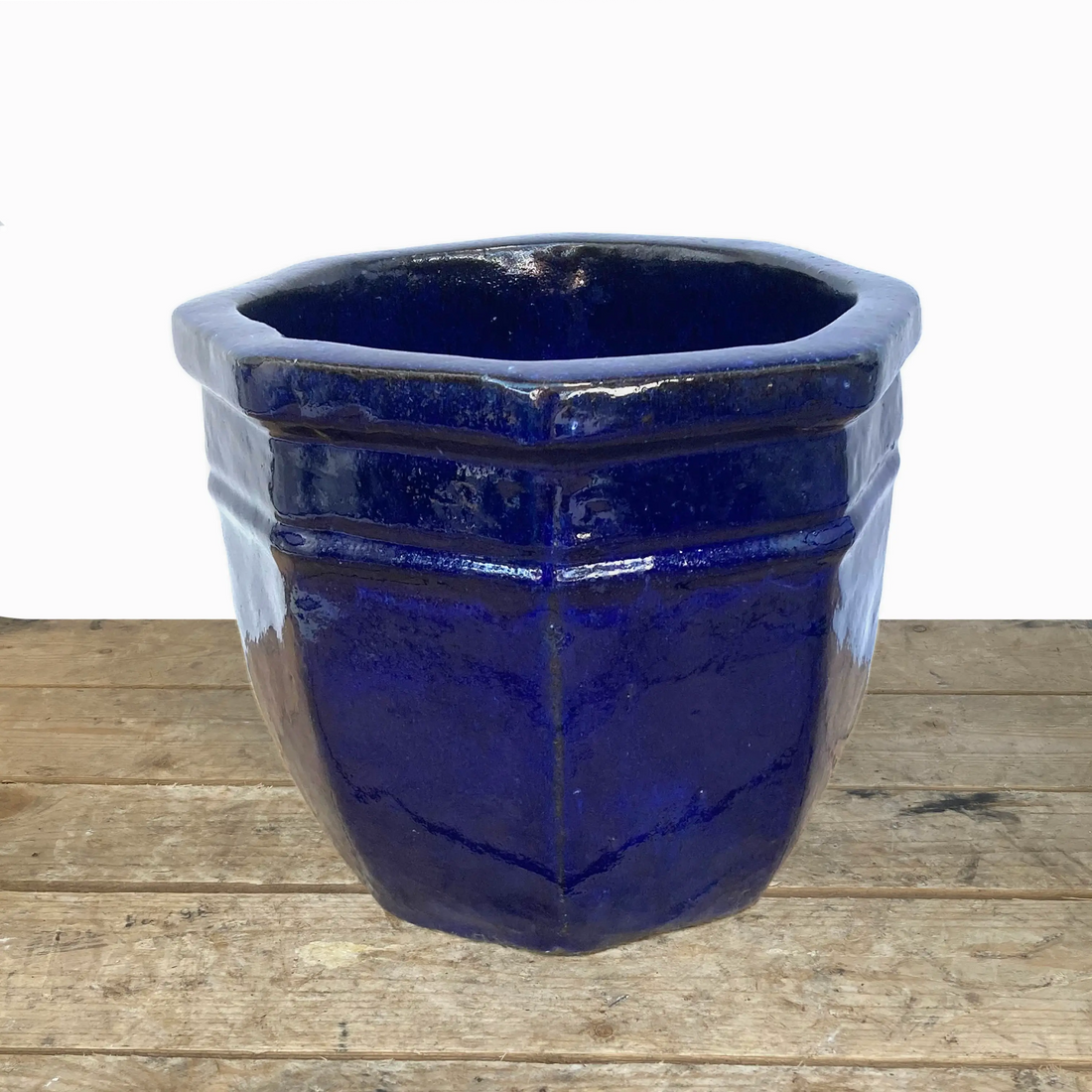 8664N8 - Blue Ceramic Octagon Planter