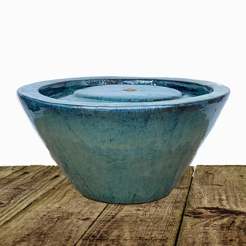 5266WFN19 - Marble Green Round Ceramic Cone Fountain