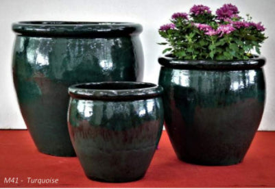 Round Rim Tapered Ceramic Pot | Ten Thousand Pots