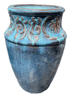 Antique Marble Green Scroll Rim Ceramic Fountain