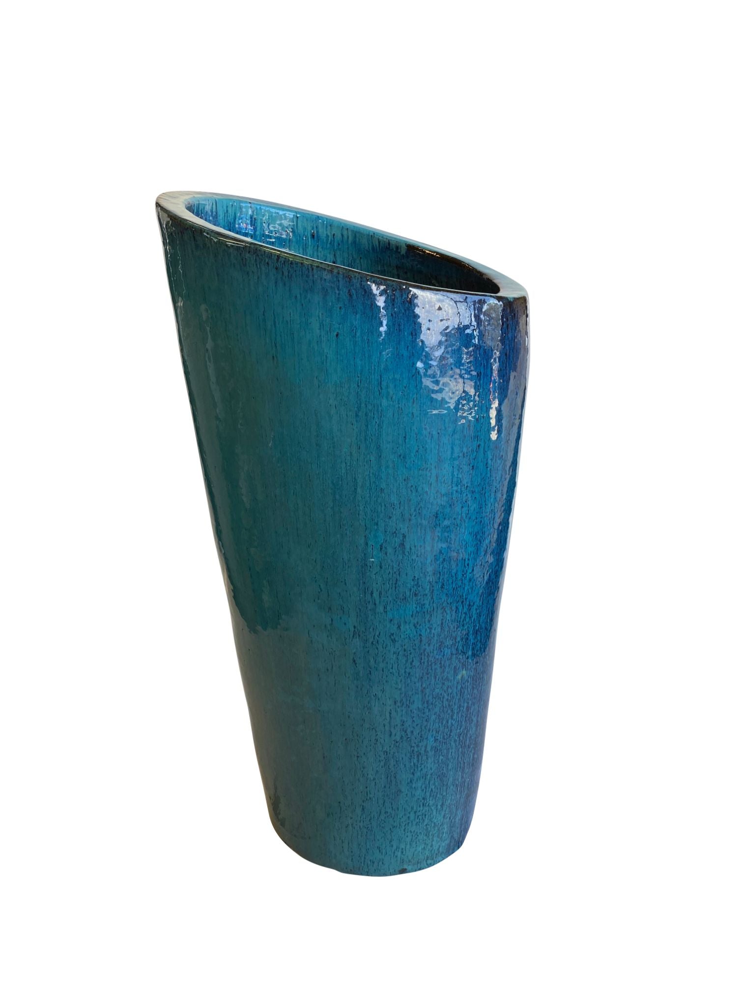 Marble Green Slanted Ceramic Planter | Ten Thousand Pots