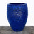 Blue Slim Waffle Ceramic Planter