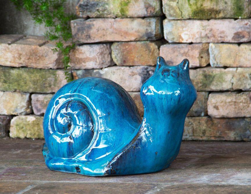 5160N19 - Marble Green Ceramic Snail Accent