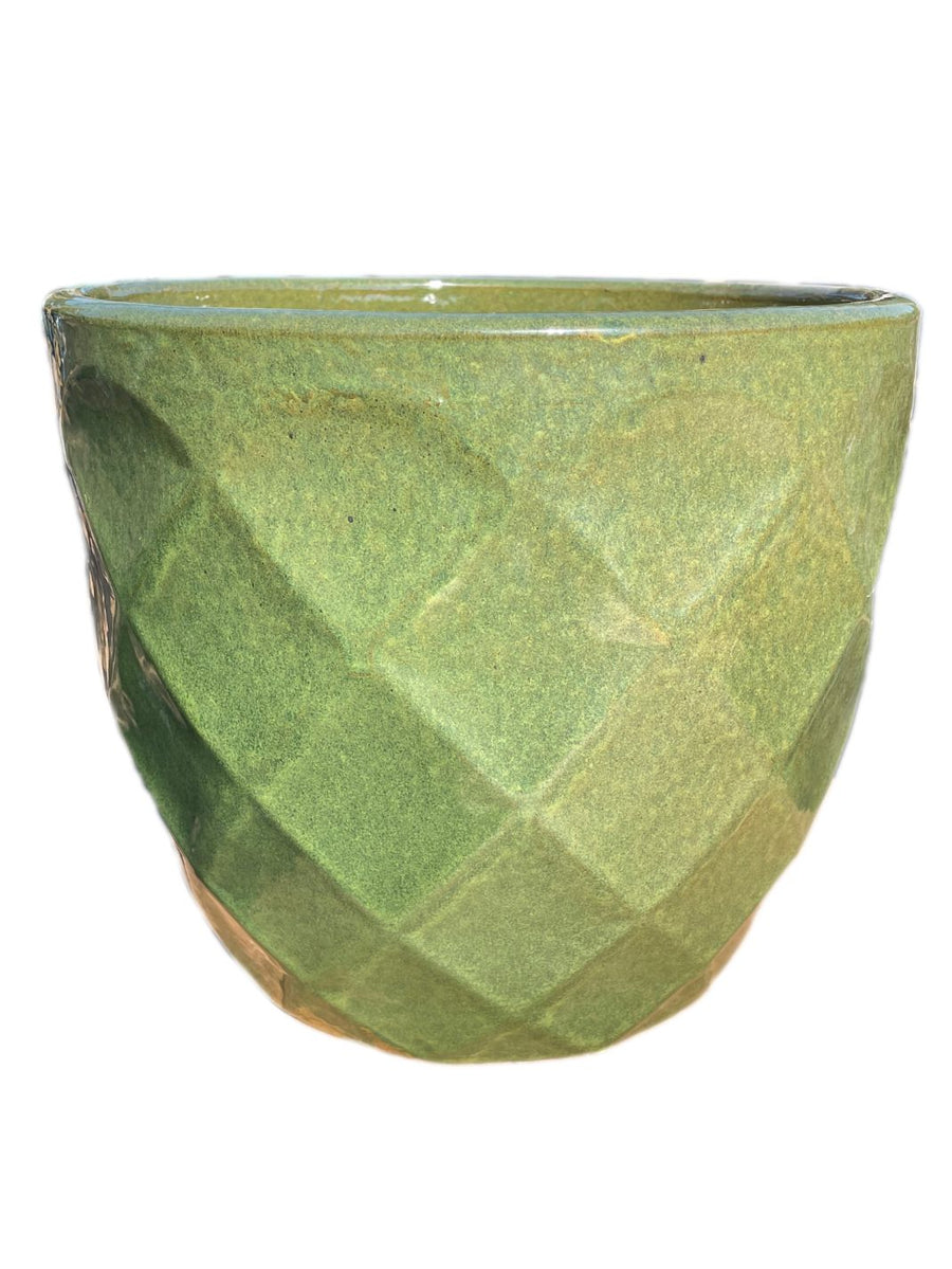 Spring Green Ceramic Geometric Planter | Ten Thousand Pots