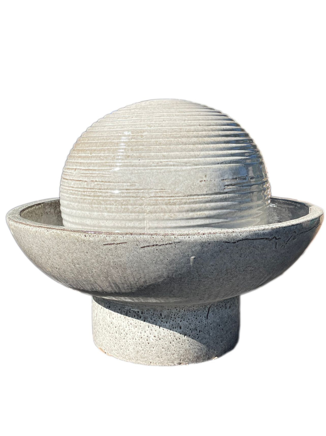 White Tiger  Ceramic Sphere Fountain | Ten Thousand Pots