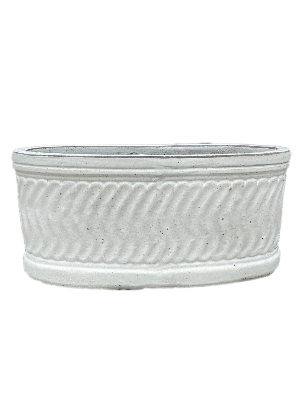 Antique White Athena Wide Oval Ceramic Planter | Ten Thousand Pots