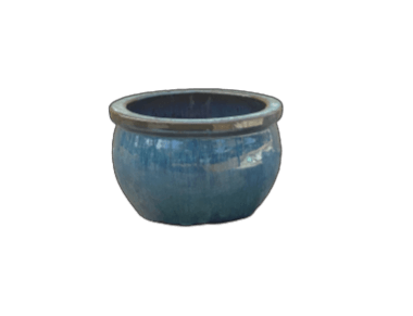 Round Rim Bulb Pot - Blue | Ten Thousand Pots