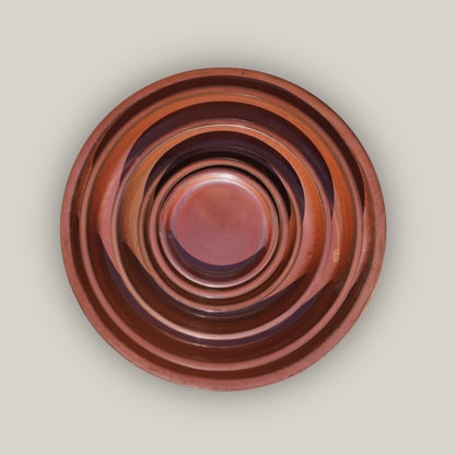 6135H42FS - Round | Copper Red Ceramic Plant Saucer | High Fired Ecofriendly Clay - Sizes 8&quot;-24&quot; - FREE SHIPPING