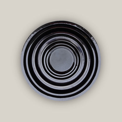 6135H34FS - Round | Shiny Black Ceramic Plant Saucer | High Fired Ecofriendly Clay - Sizes 8&quot;-24&quot; - FREE SHIPPING