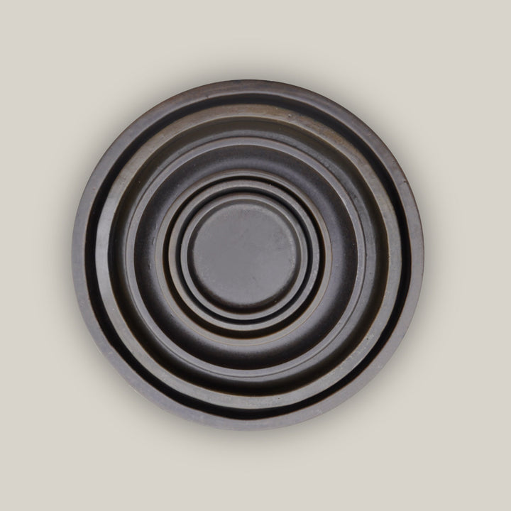 Matte Black Round Ceramic Saucer - FREE SHIPPING