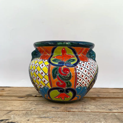 Multicolor Talavera Chata | Ten Thousand Pots - green 2