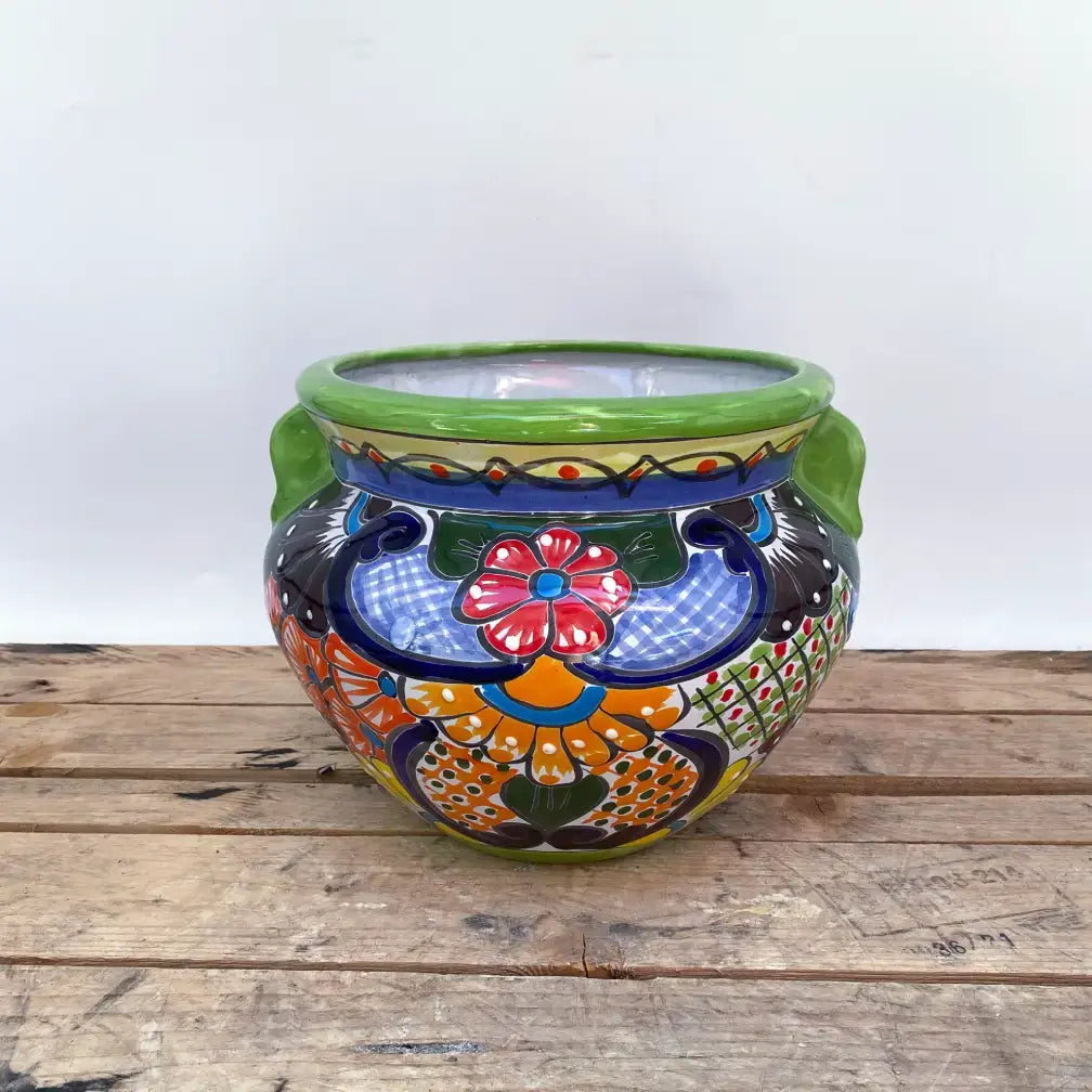 Multicolor Talavera Chata | Ten Thousand Pots - lime 2