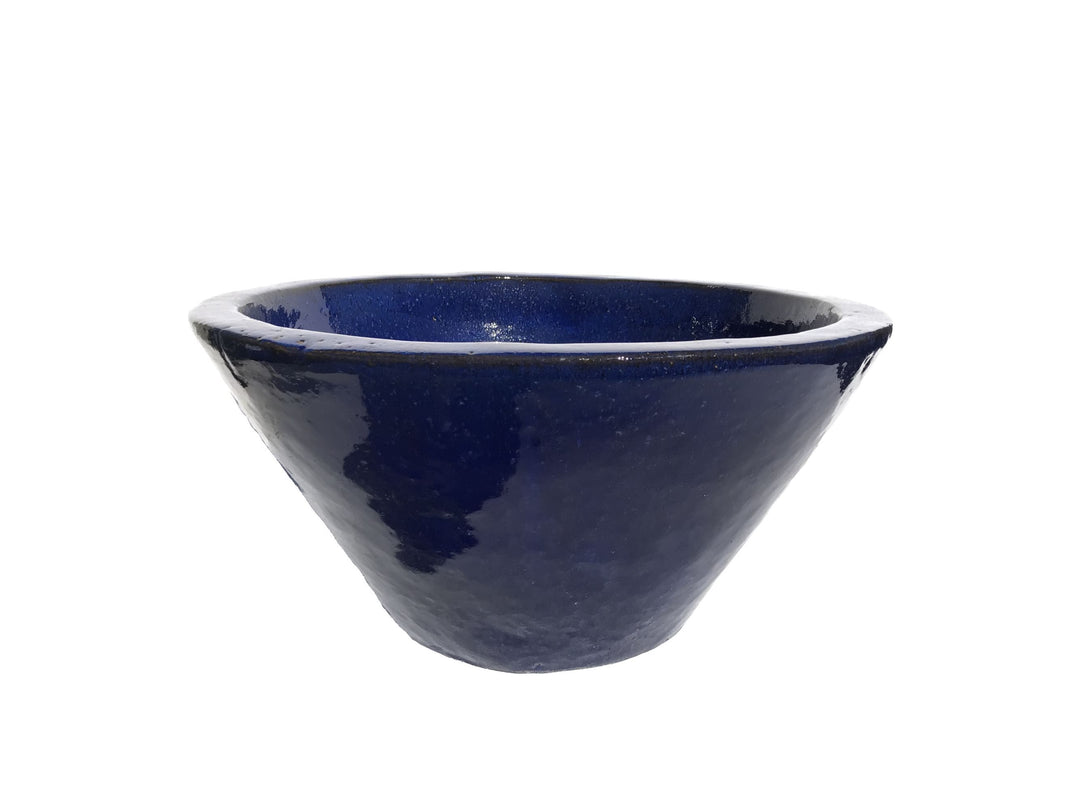Cobalt Blue Ceramic Wide Cone Planter | Ten Thousand Pots| Ten Thousand Pots