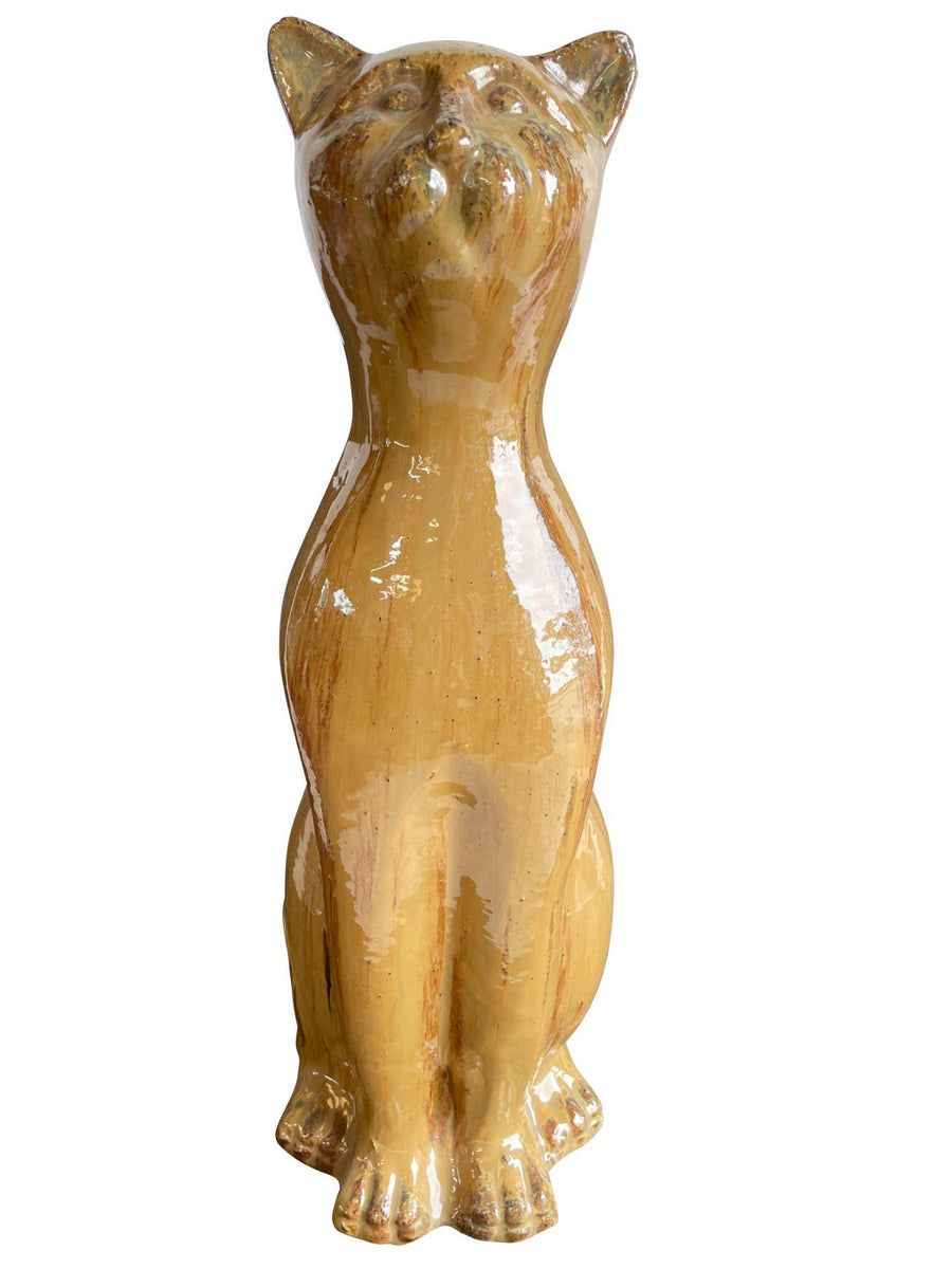 Cream Ceramic Cat Statue | Ten Thousand Pots