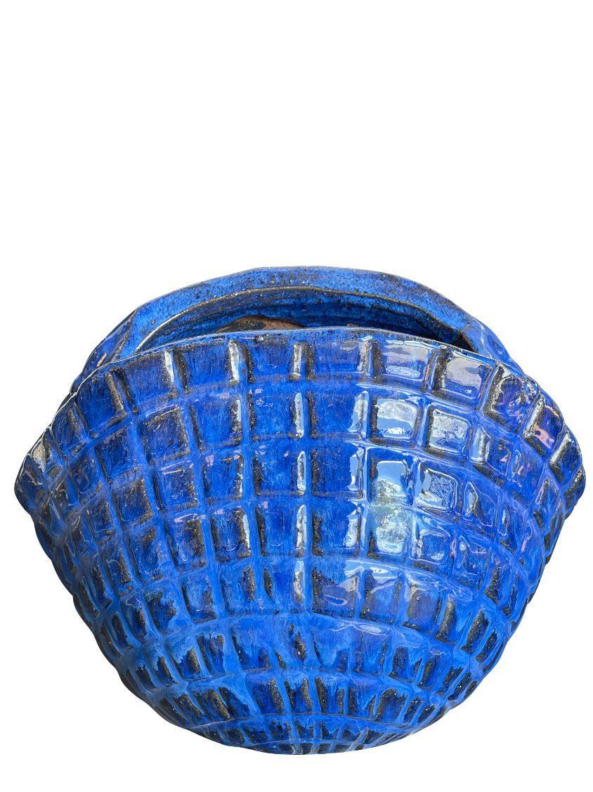 Cobalt Blue Wide Seashell Pot | Ten Thousand Pots