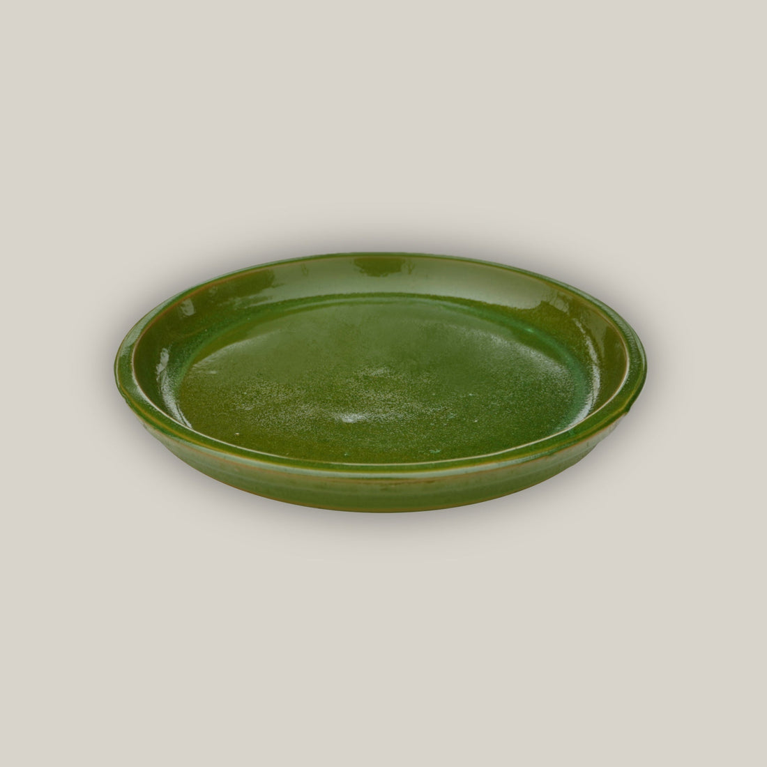 6135H20FS - Round | Apple Green Ceramic Plant Saucer | High Fired Ecofriendly Clay - Sizes 8"-24"