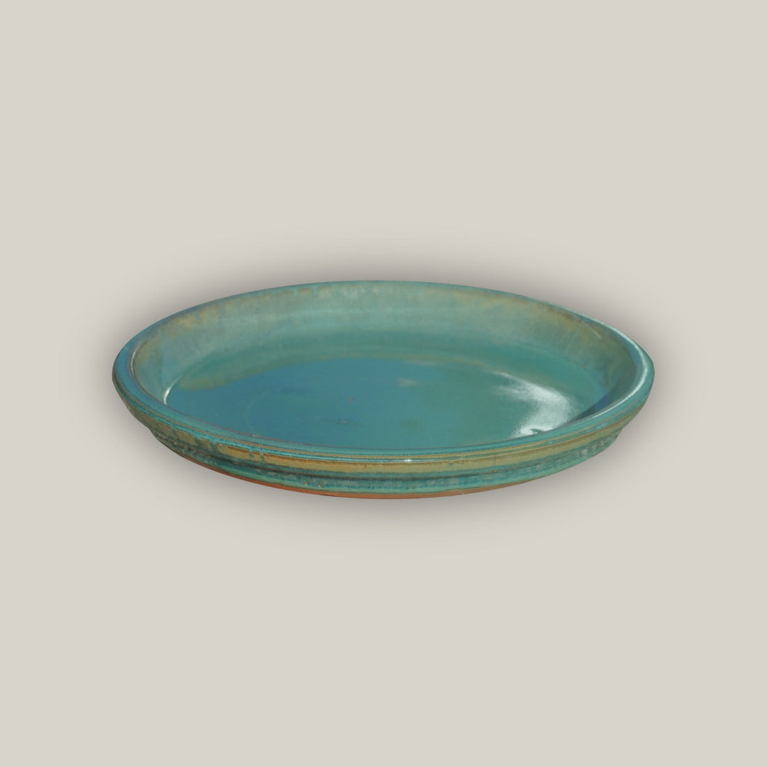 6135H1FS - Round | Turquoise Ceramic Plant Saucer | High Fired Ecofriendly Clay - Sizes 8"-24"