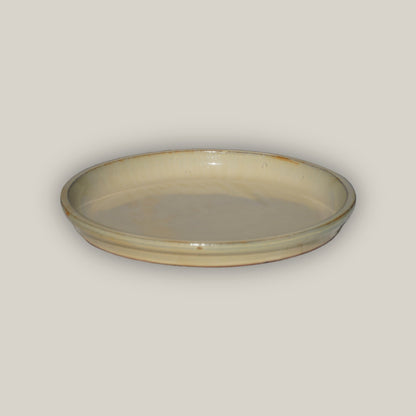 6135H39FS - Round | Yellow Cream Ceramic Plant Saucer | High Fired Ecofriendly Clay - Sizes 8&quot;-24&quot; - FREE SHIPPING